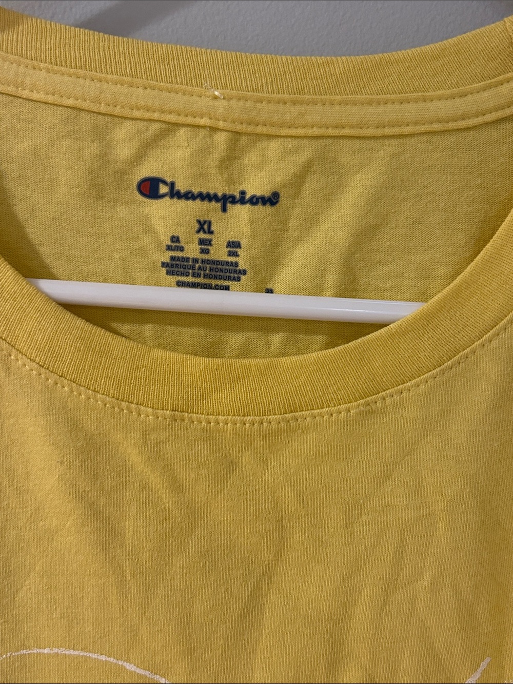Champion Men’s Yellow Tee with White Script Logo - Picture 2 of 3